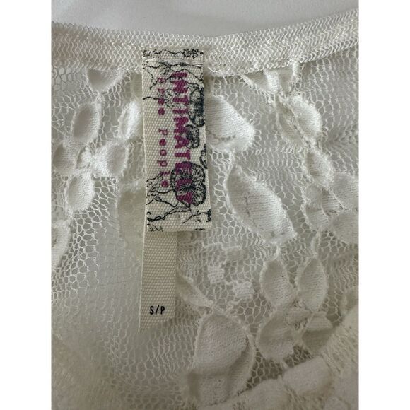 Free People Intimately Top Women Small White Lace Long Sleeve Bodycon Coquette - Picture 3 of 9
